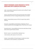 NREMT PARAMEDIC EXAM FREQUENTLY TESTED QUESTIONS WITH COMPLETE SOLUTIONS