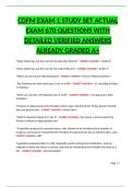 CDFM EXAM 1 STUDY SET ACTUAL EXAM 670 QUESTIONS WITH DETAILED VERIFIED ANSWERS ALREADY GRADED A&plus;