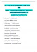 ARTIFICIAL INTELLIGENCE FINAL EXAM GUIDE 2025 &vert;MOST COMMON QUESTIONS WITH CORRECTLY VERIFIED ANSWERS&vert;ALREADY A&plus; GRADED&vert;GUARANTEED PASS