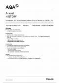AQA A-LEVEL HISTORY Component 1D QP 2024&lpar;7042&sol;1D&rpar;- Stuart Britain and the Crisis of Monarchy&comma; 1603-1702