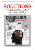 Solutions for Criminological Theory A Brief Introduction 4th Edition By Mitchell Miller, Chapters 1-10