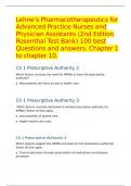 Lehne&rsquo;s Pharmacotherapeutics for Advanced Practice Nurses and Physician Assistants &lpar;2nd Edition Rosenthal Test Bank&rpar; 100 best Questions and answers&period; Chapter 1 to chapter 10&period;