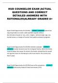 HUD COUNSELOR EXAM &vert;ACTUAL QUESTIONS AND CORRECT DETAILED ANSWERS WITH RATIONALES&vert;ALREADY GRADED A&plus;
