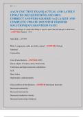 AACN CMC TEST EXAM&vert;&vert; ACTUAL AND LATELY  UPDATED 2025 QUESTIONS AND 100&percnt;  CORRECT ANSWERS GRADED A&plus;&vert;&vert; LATEST AND  COMPLETE UPDATE 2025 WITH VERIFIED  SOLUTIONS&vert;&vert; GUARANTEED PASS&excl;&excl; 