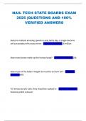 NAIL TECH STATE BOARDS EXAM 2025 &vert;QUESTIONS AND 100&percnt; VERIFIED ANSWERS