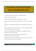 CNA FINAL EXAM QUESTIONS AND ANSWERS 100&percnt; PASS