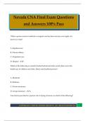 Nevada CNA Bundled Exams 2025 Questions and Answers 100&percnt; Pass Guaranteed 