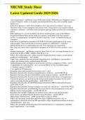 NRCME Study Sheet Latest Updated Guide 2025&sol;2026