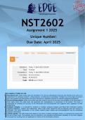  NST2602 Assignment 1 &lpar;ANSWERS&rpar; 2025 - DISTINCTION GUARANTEED