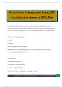 Cvent Event Management Exam 2025 Questions and Answers 100&percnt; Pass