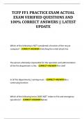 TCFP FF1 PRACTICE EXAM ACTUAL EXAM VERIFIED QUESTIONS AND 100&percnt; CORRECT ANSWERS &vert;&vert; LATEST UPDATE