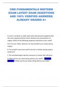 CMS FUNDAMENTALS MIDTERM EXAM LATEST EXAM &vert;QUESTIONS AND 100&percnt; VERIFIED ANSWERS&vert; ALREADY GRADED A&plus; 