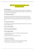 Phil 347 Exam Study Questions and Verified Answers
