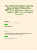 ASA 106 Advanced Coastal Cruising Exam V1 &lpar;Latest Update 2025 &sol; 2026&rpar; Revised Questions & Answers &vert; Grade A &vert; 100&percnt; Correct &lpar;Verified Solutions&rpar;