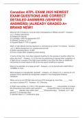 Canadian ATPL EXAM 2025 NEWEST EXAM QUESTIONS AND CORRECT DETAILED ANSWERS &lpar;VERIFIED ANSWERS&rpar; &vert;ALREADY GRADED A&plus; BRAND NEW&excl;&excl;