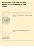 HESI Case Study - Breast Cancer Real Exam Questions with Correct Answers &sol; A&plus; Score Solutions&period;