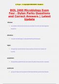 BIOL 2460 Microbiology Exam 4&vert; Dylan Parks&vert; Questions and Correct Answers &vert; Latest Update 