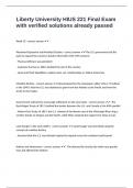 Liberty University HIUS 221 Final Exam with verified solutions already passed