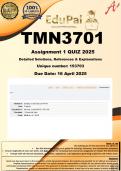 TMN3701 Assignment 1 &lpar;COMPLETE GUIDELINE&rpar; 2025 &lpar;153703&rpar; - DUE 16 April 2025
