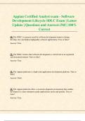 Appian Certified Analyst exam - Software Development Lifecycle SDLC Exam &vert; Latest Update &vert; Questions and Answers Pdf &vert; 100&percnt; Correct