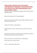 UNH Nutrition 400 Final Exam 2025 Update COMPREHENSIVE FREQUENTLY TESTED QUESTIONS and verified answers WITH RATIONALES&vert;accurate answers&vert;100&percnt; solved&excl;&excl;