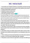  WKS MENTAL HEALTH EXAM WITH QUESTIONS AND CORRECT ANSWERS LATEST 2025&sol;2026  UPDATE 