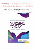 TEST BANK - Nursing Today&colon; Transition and Trends&comma; 11th Edition &lpar;Zerwekh&rpar; Chapters 1 - 26 &vert; All Chapters  9780323812245