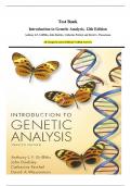 Test Bank Introduction to Genetic Analysis&comma; 12th Edition Anthony J&period;F&period; Griffiths&comma; John Doebley&comma; Catherine Peichel&comma; and David A&period; Wassarman All Chapters&vert; Latest Edition&vert; Verified Answers