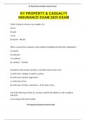 KY PROPERTY & CASUALTY INSURANCE EXAM 2025 EXAM