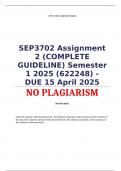 SEP3702 Assignment 2 &lpar;COMPLETE GUIDELINE&rpar; Semester 1 2025 &lpar;622248&rpar; - DUE 15 April 2025