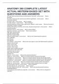 ANATOMY 260 COMPLETE LATEST ACTUAL MIDTERM BASED SET WITH QUESTIONS AND ANSWERS