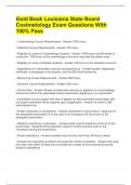 Gold Book Louisiana State Board Costmetology Exam Questions With 100&percnt; Pass