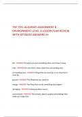 THE TEFL ACADEMY ASSIGNMENT B ENVIRONMENT LEVEL 3 LESSON PLAN REVIEW WITH DETAILED ANSWERS A&plus;