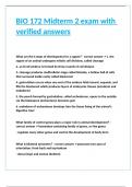 BIO 172 Midterm 2 exam with verified answers