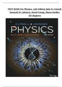Test Bank for Physics&comma; 12th Edition John D&period; Cutnell&comma; Kenneth W&period; Johnson&comma; David Young&comma; Shane Stadler All Chapters Covered Graded A&plus; Newest Version Instant Download PDF 