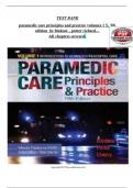 &rpar; TEST BANK PARAMEDIC CARE PRINCIPLES AND PRACTICE VOLUMES 1-5 5TH EDITION BY BLEDSOE &comma; PORTER RICHARD ALL CHAPTERS COVERED QUESTIONS AND ANSWERS GRADED A&plus; 100&percnt; VERIFIED LATEST UPDATE &vert;2025