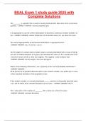BUAL Exam 1 study guide 2025 with Complete Solutions