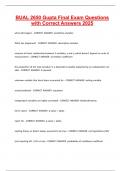 BUAL 2650 Gupta Final Exam Questions with Correct Answers 2025