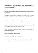 BNA Exam 1 questions well answered to pass graded A&plus; 