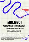 MRL2601 Assignment 2 Semester 1 Memo &vert; Due April 2025