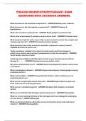 PHS4300 NEUROPATHOPHYSIOLOGY EXAM QUESTIONS WITH ACCURATE ANSWERS 