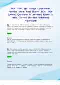 BSN HESI 215 Dosage Calculations Practice Exam Prep &lpar;Latest 2025&sol; 2026 Update&rpar; Questions & Answers&vert; Grade A&vert; 100&percnt; Correct &lpar;Verified Solutions&rpar;- Nightingale