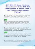 BSN HESI 215 Dosage Calculations Practice Exam V2 &lpar;Latest 2025&sol; 2026 Update&rpar; Questions & Answers&vert; Grade A&vert; 100&percnt; Correct &lpar;Verified Solutions&rpar;- Nightingale