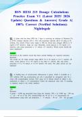 BSN HESI 215 Dosage Calculations Practice Exam V1 &lpar;Latest 2025&sol; 2026 Update&rpar; Questions & Answers&vert; Grade A&vert; 100&percnt; Correct &lpar;Verified Solutions&rpar;- Nightingale