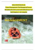 Solution manual for project management the managerial process 8th  Edition  LATEST UPDATE&excl;&excl;&excl;&excl;&excl;