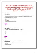 WGU C235 Quiz Bank &lpar;New 2024&sol; 2025 Update&rpar; Training and Development&vert; Practice Questions and Verified Answers&vert; 100&percnt; Correct &ndash; A Grade