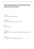 HVAC Refrigeration Final Practice Exam Question and Answers