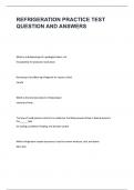 REFRIGERATION PRACTICE TEST QUESTION AND ANSWERS