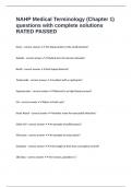 NAHP Medical Terminology &lpar;Chapter 1&rpar; questions with complete solutions RATED PASSED