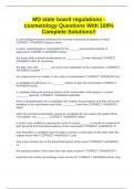 MD state board regulations - cosmetology Questions With 100&percnt; Complete Solutions&excl;&excl;